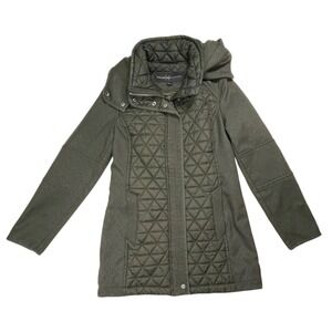 Women's Marc New York Olive Green Coat S Small Quilted Hooded